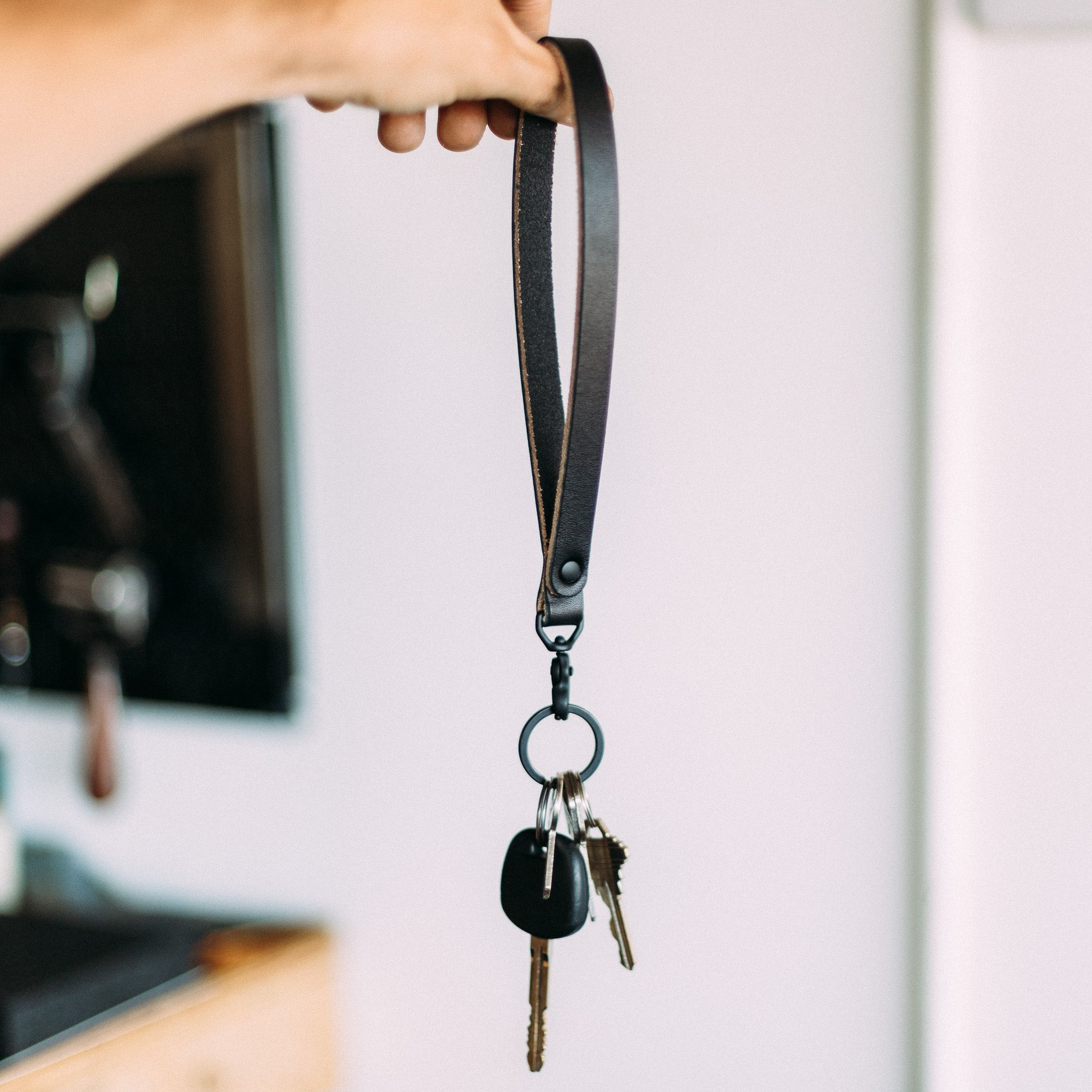 Long Lanyard - Black - Lost Dutchman Leather handmade leather wallets