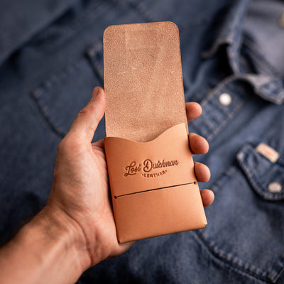 Natural Veg Tan Franklin 2 - Lost Dutchman Leather handmade leather wallets
