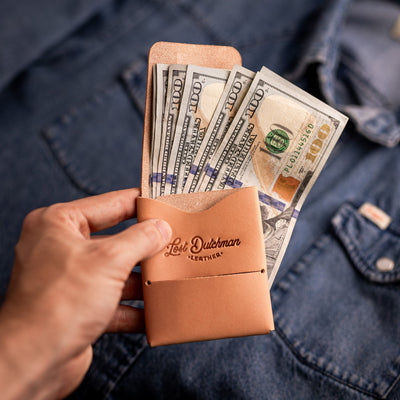 Natural Veg Tan Franklin 2 - Lost Dutchman Leather handmade leather wallets