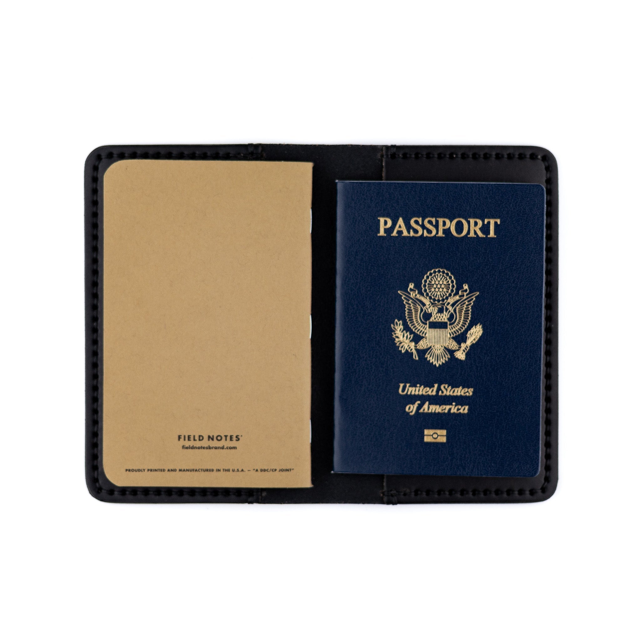 Notebook/Passport Cover – Black - Lost Dutchman Leather handmade leather wallets