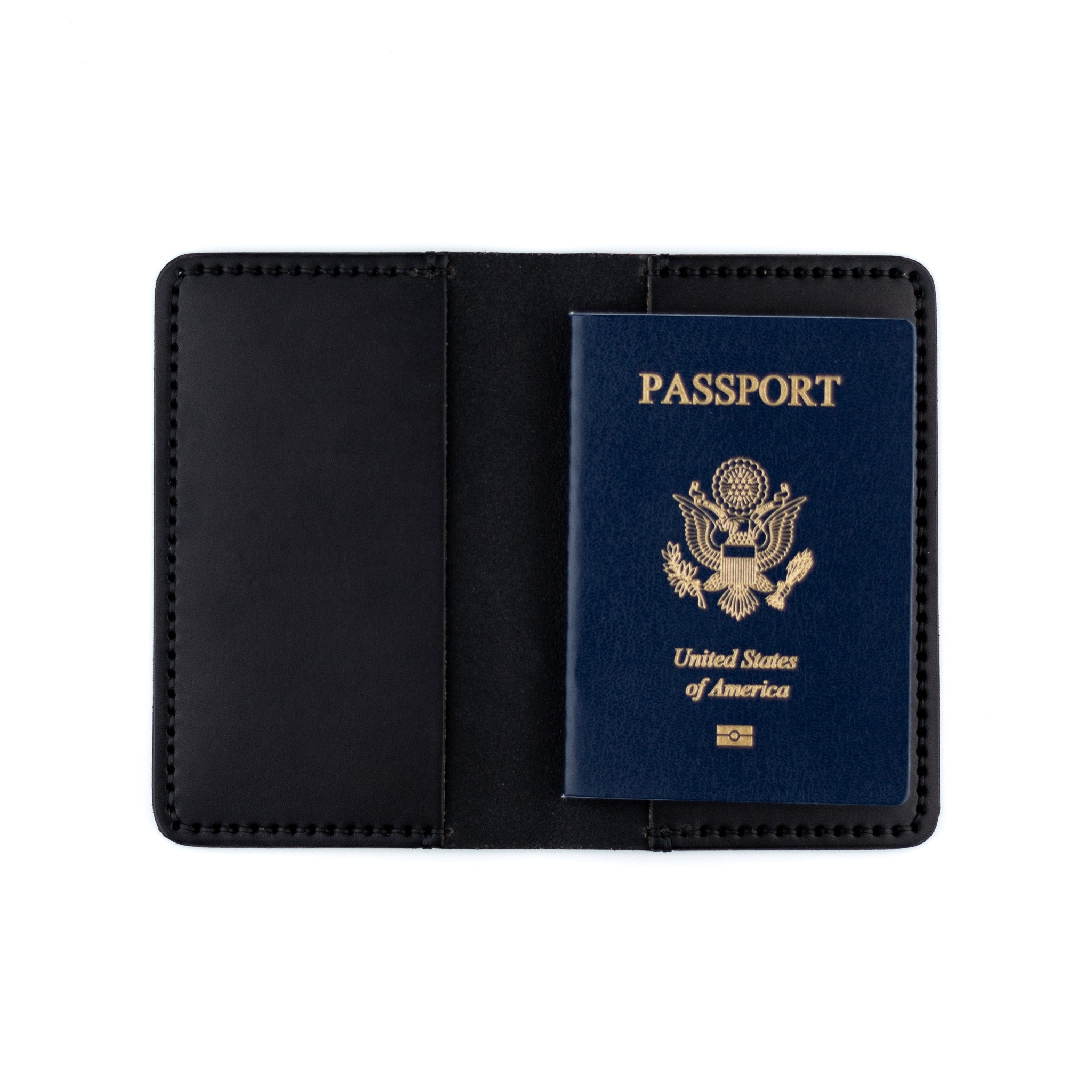 Notebook/Passport Cover – Black - Lost Dutchman Leather handmade leather wallets