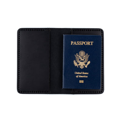 Notebook/Passport Cover – Black - Lost Dutchman Leather handmade leather wallets
