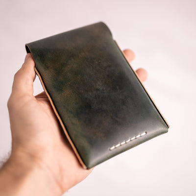 Shell Cordovan Huckleberry (Tall) - Lost Dutchman Leather handmade leather wallets