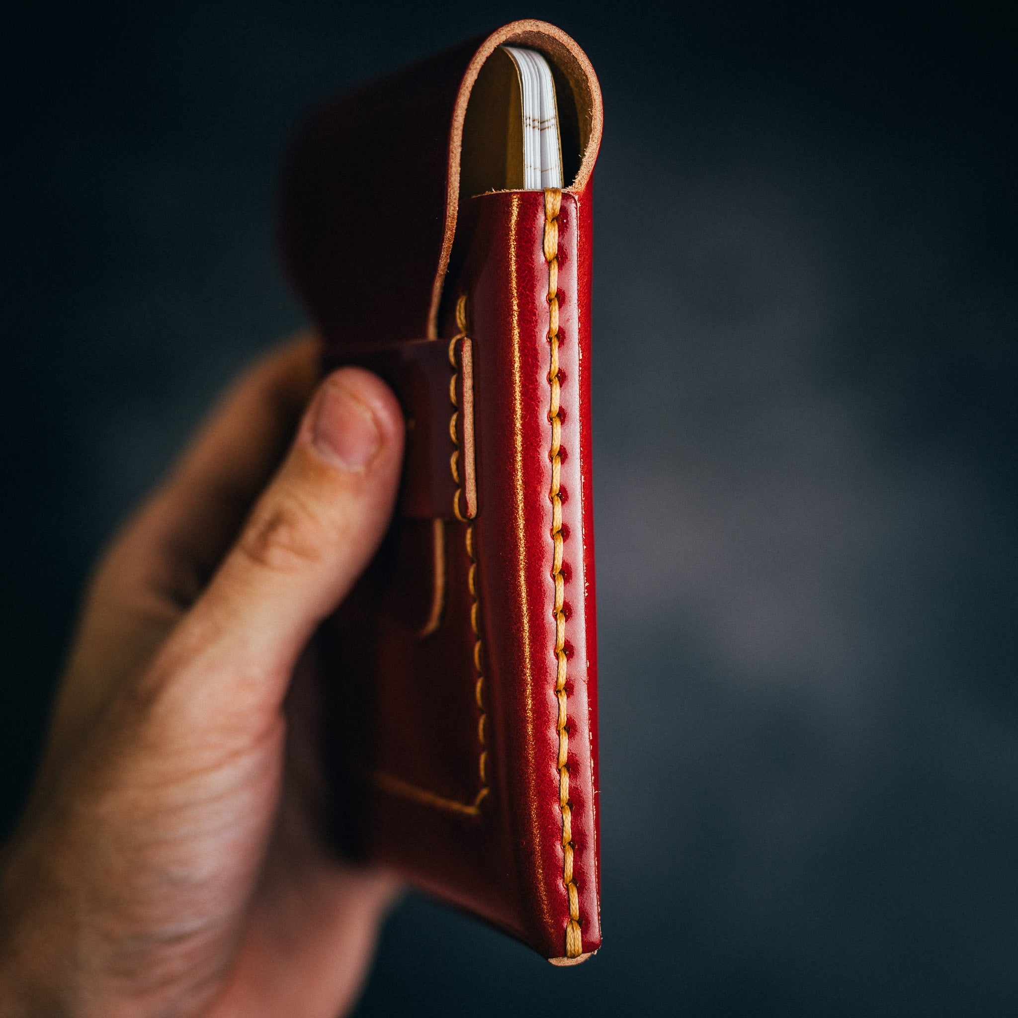 Shell Cordovan Tall Huckleberry - Lost Dutchman Leather handmade leather wallets