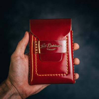 Shell Cordovan Tall Huckleberry - Lost Dutchman Leather handmade leather wallets