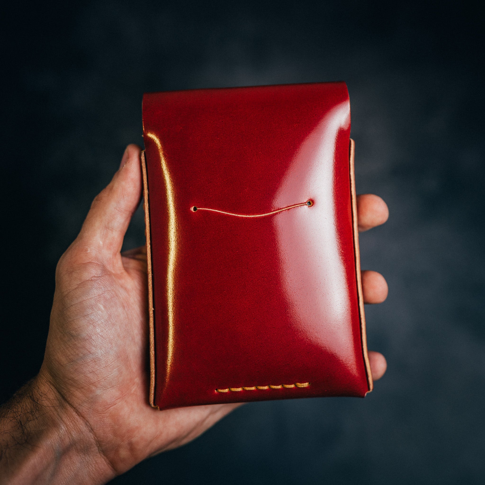 Shell Cordovan Tall Huckleberry - Lost Dutchman Leather handmade leather wallets
