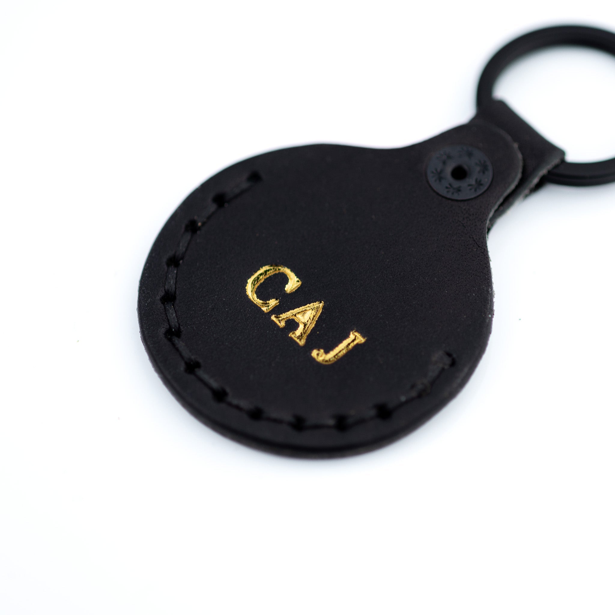 The AirTag Keyring - Black - Lost Dutchman Leather handmade leather wallets