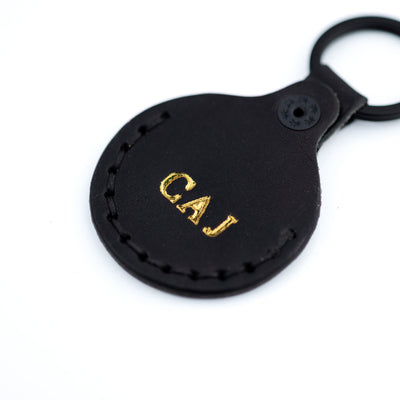 The AirTag Keyring - Black - Lost Dutchman Leather handmade leather wallets