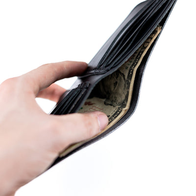 The Dad Wallet - Black - Lost Dutchman Leather handmade leather wallets