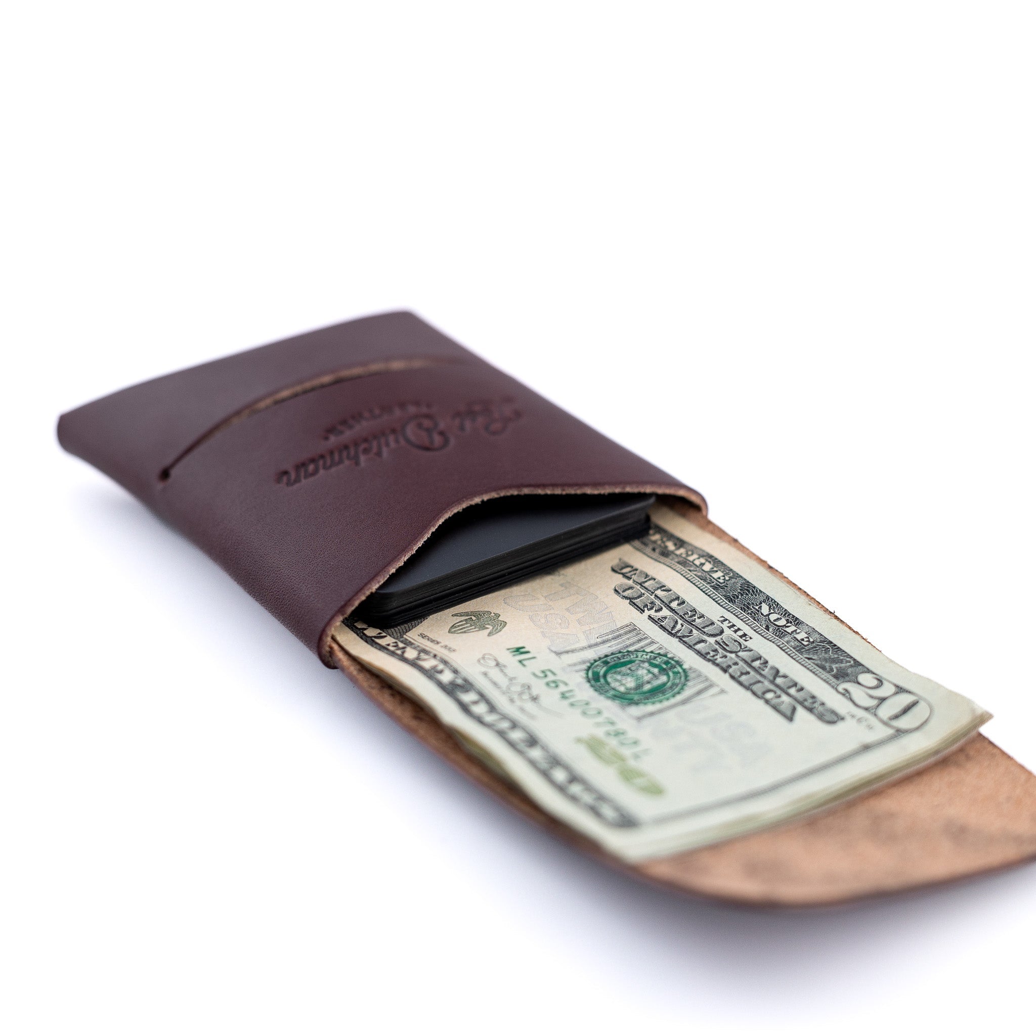 The Franklin – Burgundy - Lost Dutchman Leather handmade leather wallets