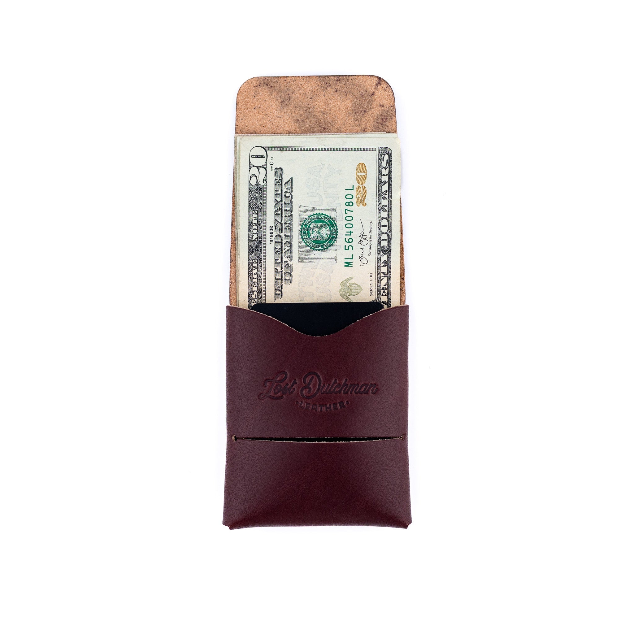 The Franklin – Burgundy - Lost Dutchman Leather handmade leather wallets
