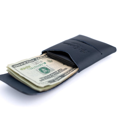 The Franklin – Navy - Lost Dutchman Leather handmade leather wallets