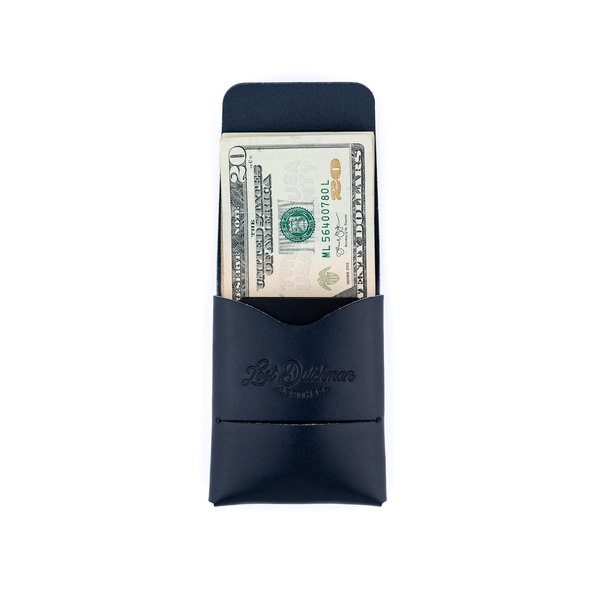 The Franklin – Navy - Lost Dutchman Leather handmade leather wallets