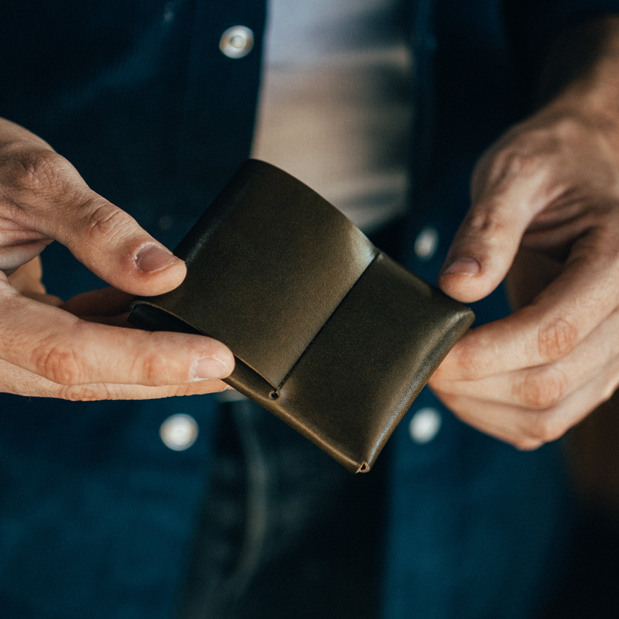 The Franklin – Olive - Lost Dutchman Leather handmade leather wallets