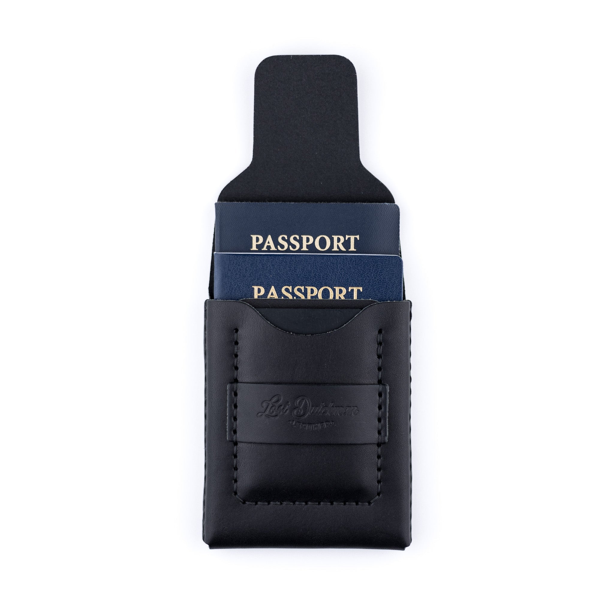 The Huckleberry (standard) – Black - Lost Dutchman Leather handmade leather wallets