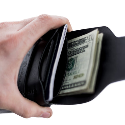 The Huckleberry (standard) – Black - Lost Dutchman Leather handmade leather wallets