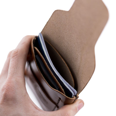 The Huckleberry (standard) – Brown - Lost Dutchman Leather handmade leather wallets
