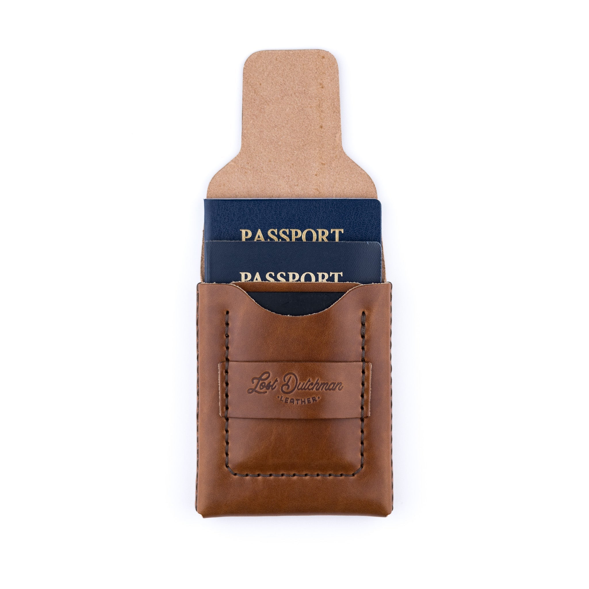 The Huckleberry (standard) – Brown - Lost Dutchman Leather handmade leather wallets