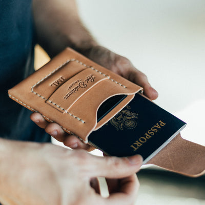 The Huckleberry (standard) – Russet - Lost Dutchman Leather handmade leather wallets