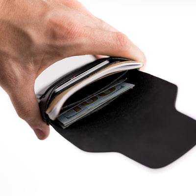 The Huckleberry (Tall) – Black - Lost Dutchman Leather handmade leather wallets