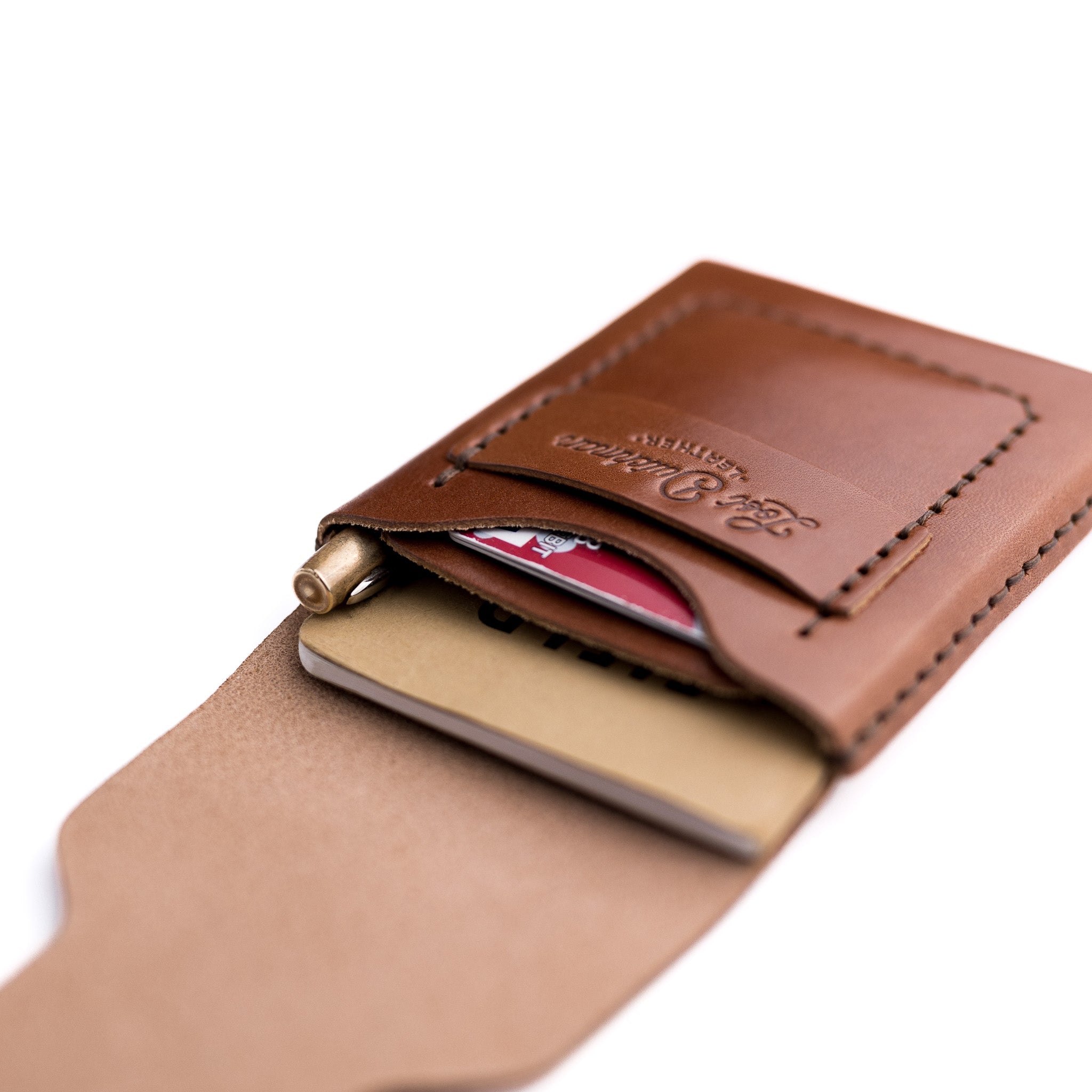 The Huckleberry (Tall) – Brown - Lost Dutchman Leather handmade leather wallets