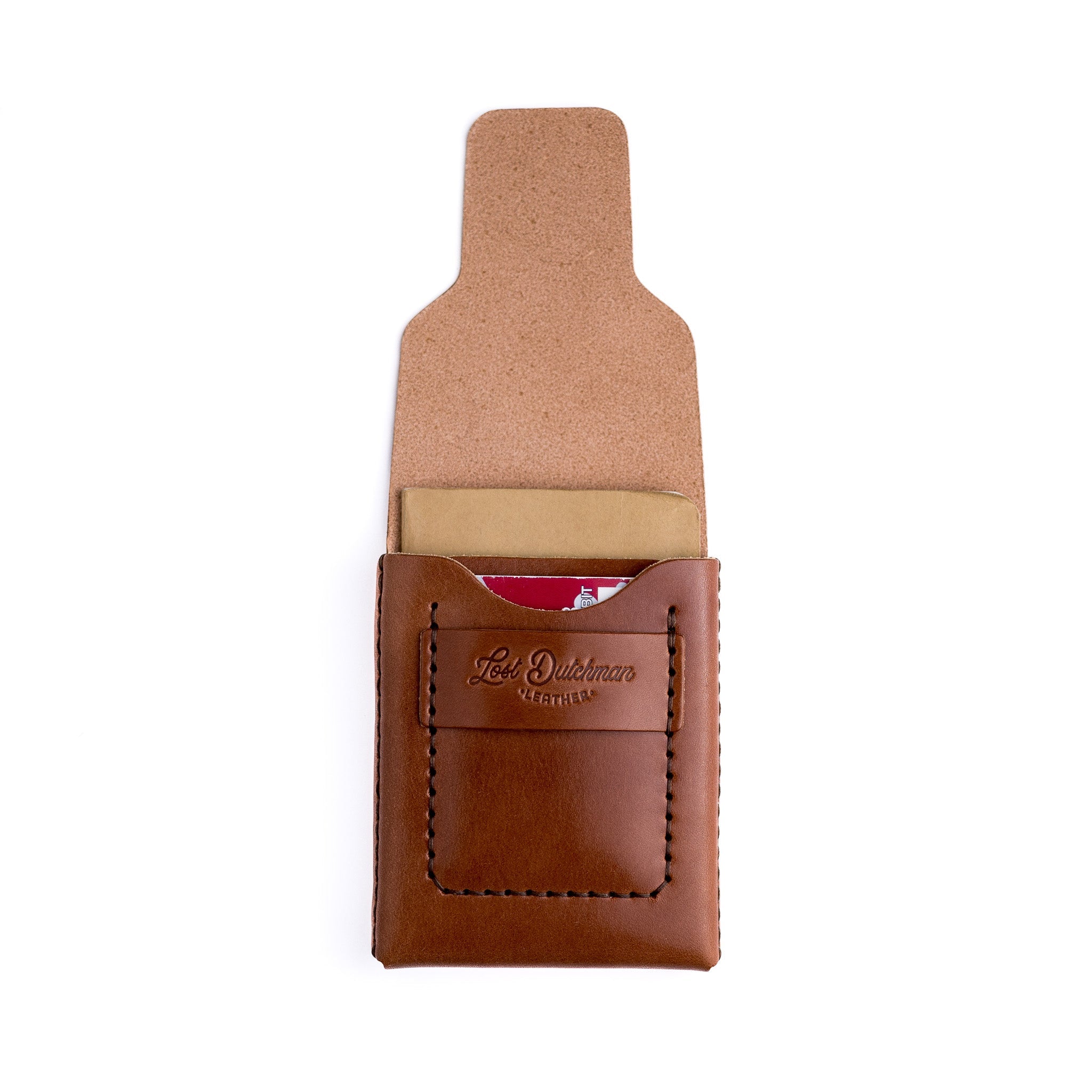 The Huckleberry (Tall) – Brown - Lost Dutchman Leather handmade leather wallets
