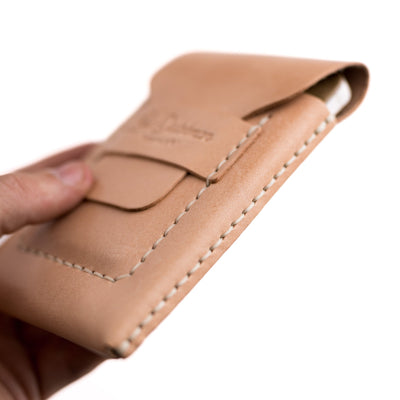 The Huckleberry (tall) – Russet - Lost Dutchman Leather handmade leather wallets