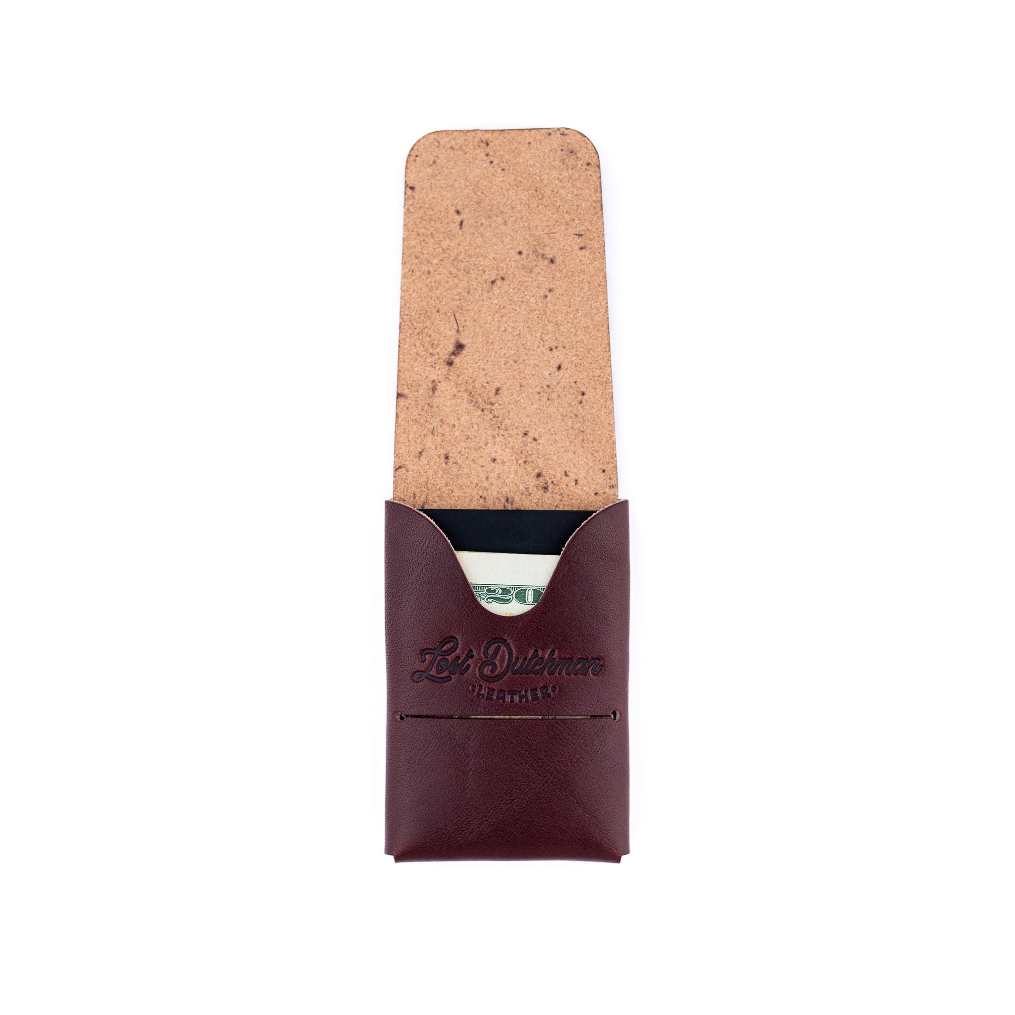 The Mini Franklin – Burgundy - Lost Dutchman Leather handmade leather wallets