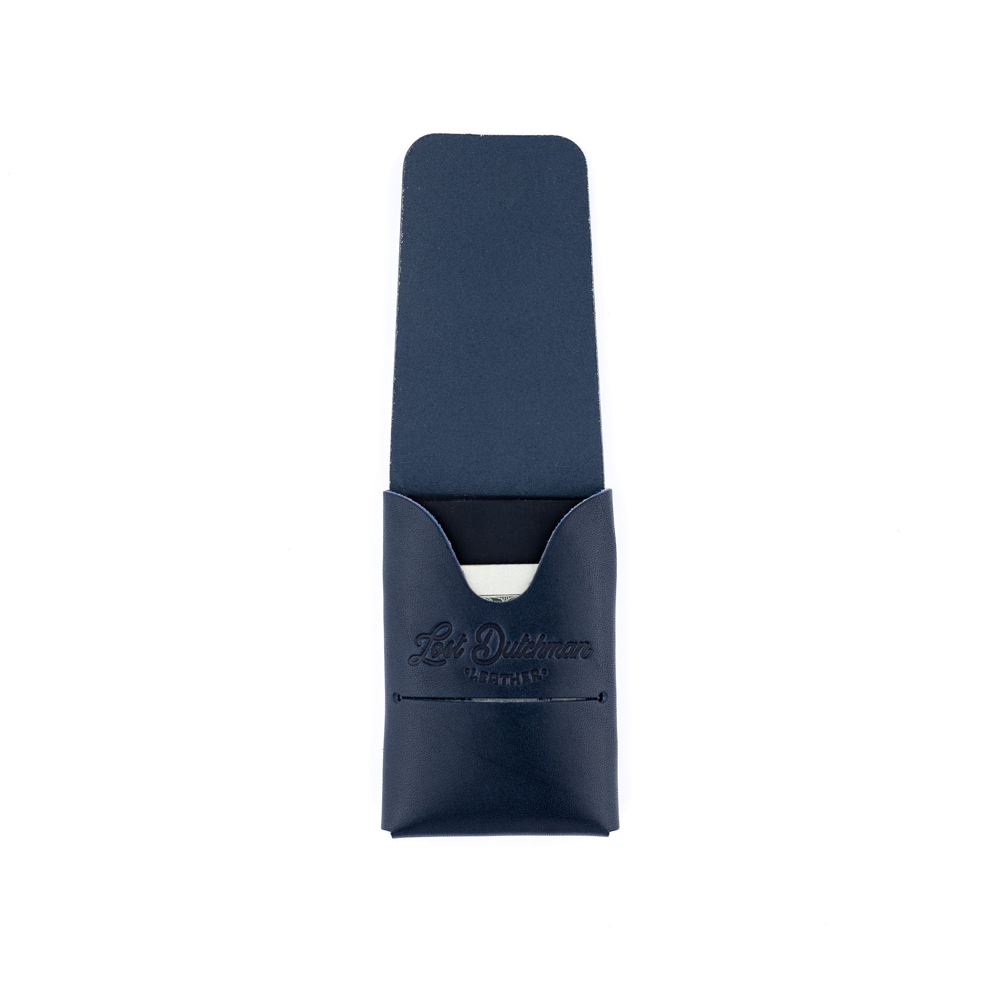 The Mini Franklin – Navy - Lost Dutchman Leather handmade leather wallets