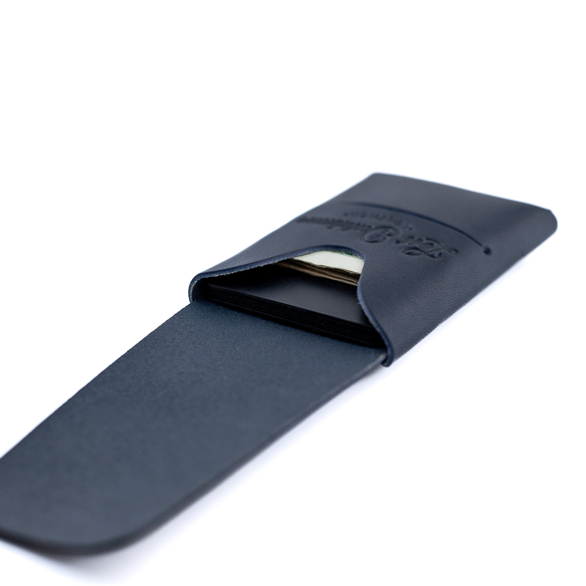 The Mini Franklin – Navy - Lost Dutchman Leather handmade leather wallets