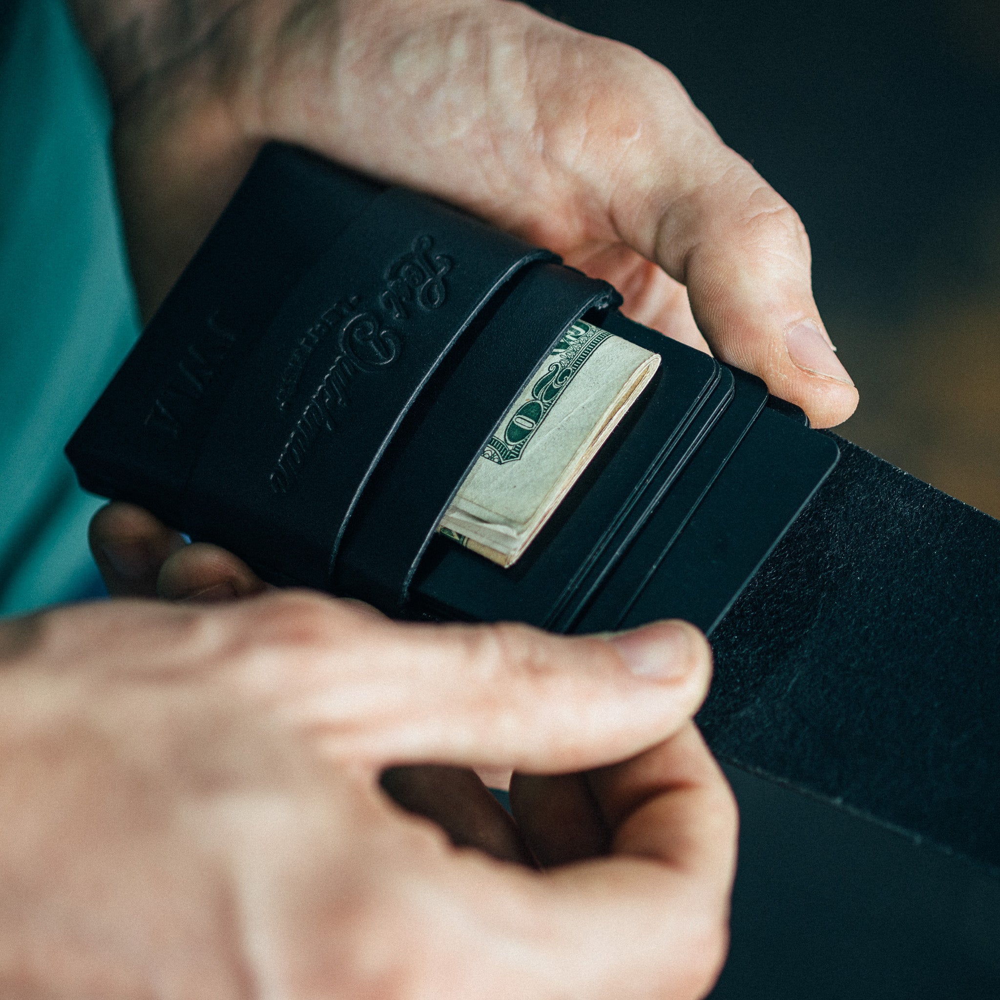 The Original Finnigan - Black - Lost Dutchman Leather handmade leather wallets