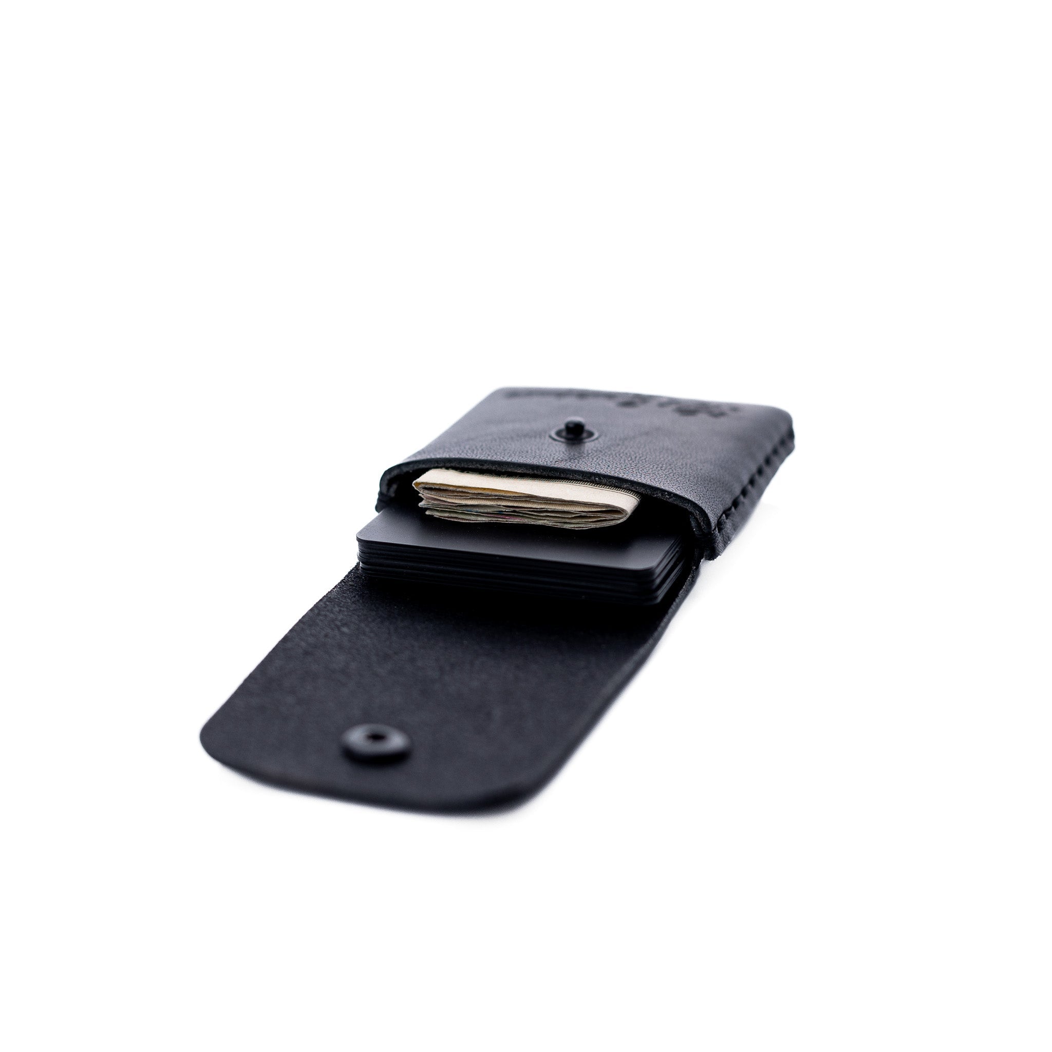 Snap Finn Black Snap Wallet | Lost Dutchman Leather