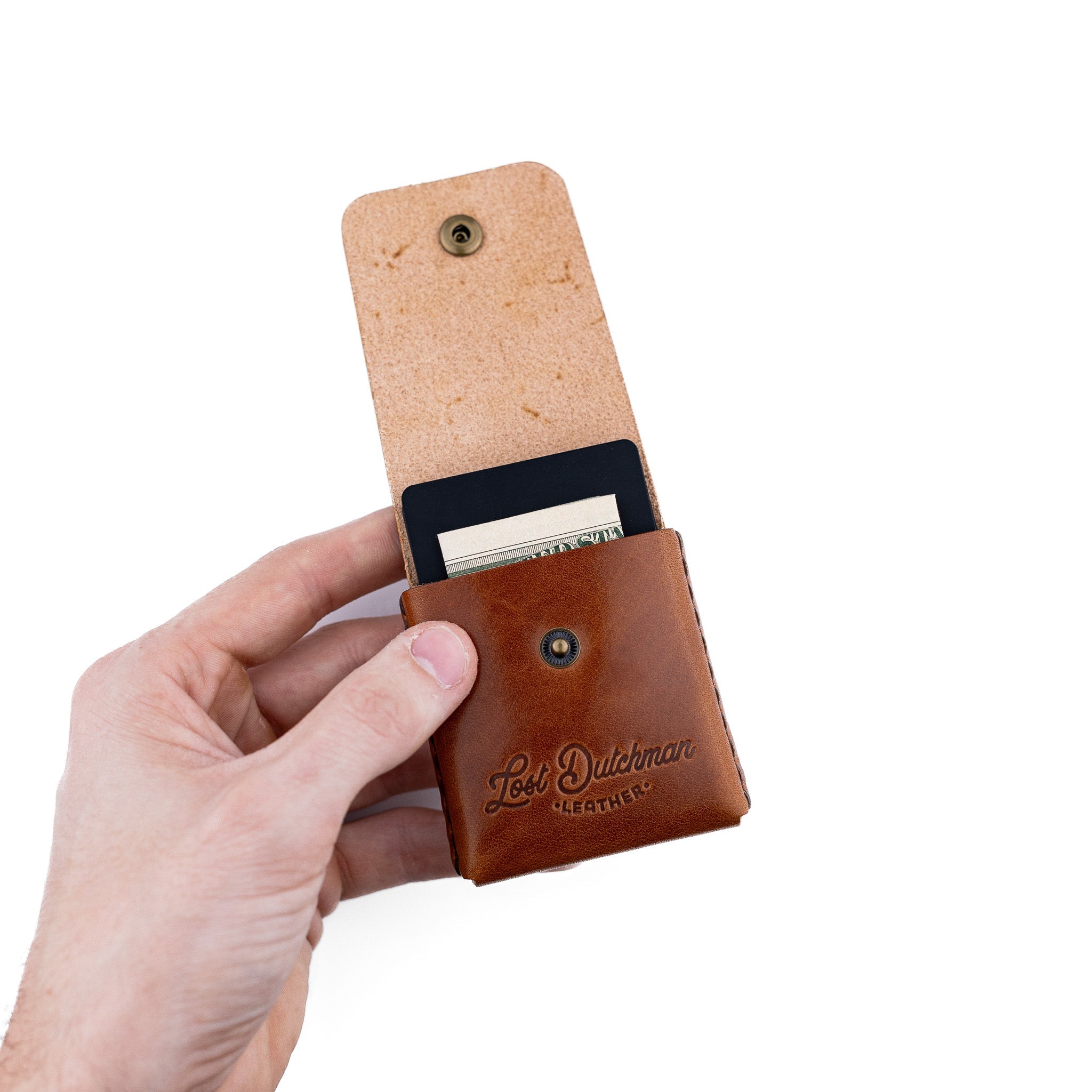 The Snap Finn – Brown - Lost Dutchman Leather handmade leather wallets
