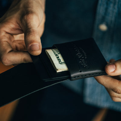 The Thin Finn – Black - Lost Dutchman Leather handmade leather wallets