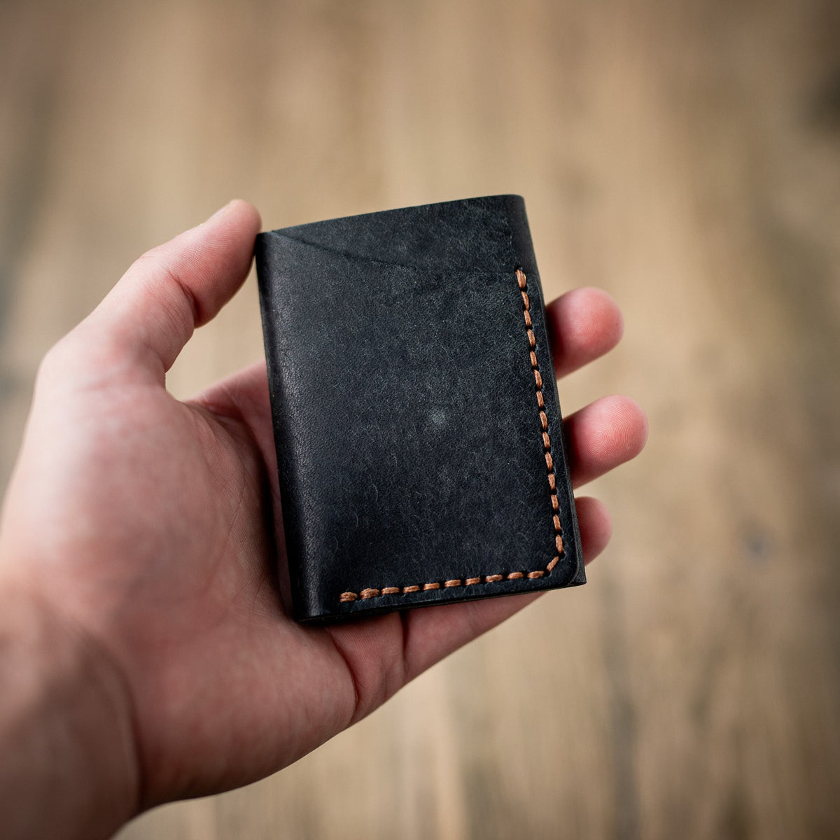 The Tucker – Charcoal Pueblo - Lost Dutchman Leather handmade leather wallets