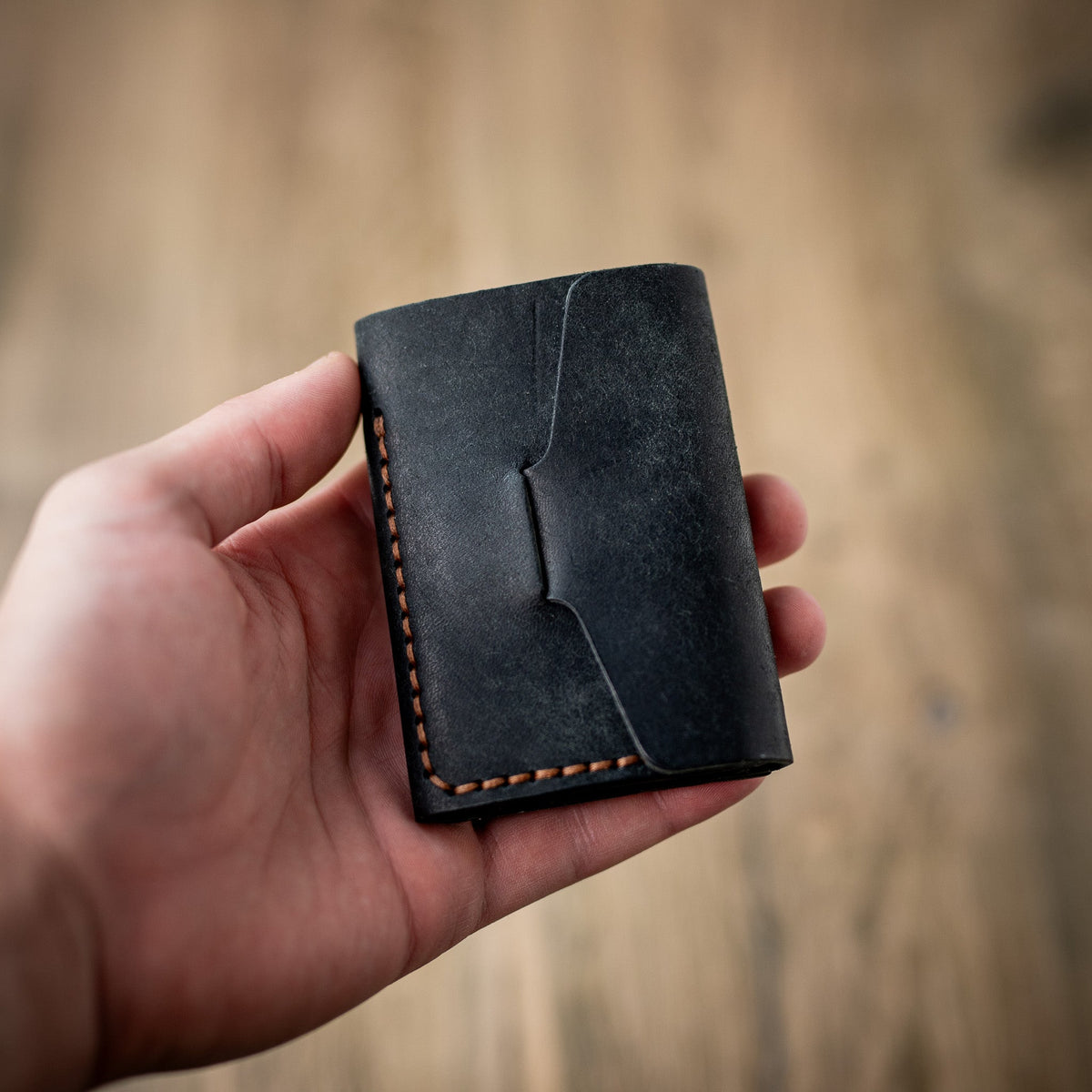 The Tucker – Charcoal Pueblo - Lost Dutchman Leather handmade leather wallets
