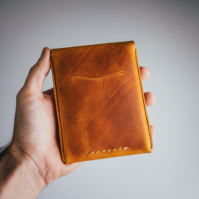 Waxy Pull-up Huckleberry - Lost Dutchman Leather handmade leather wallets
