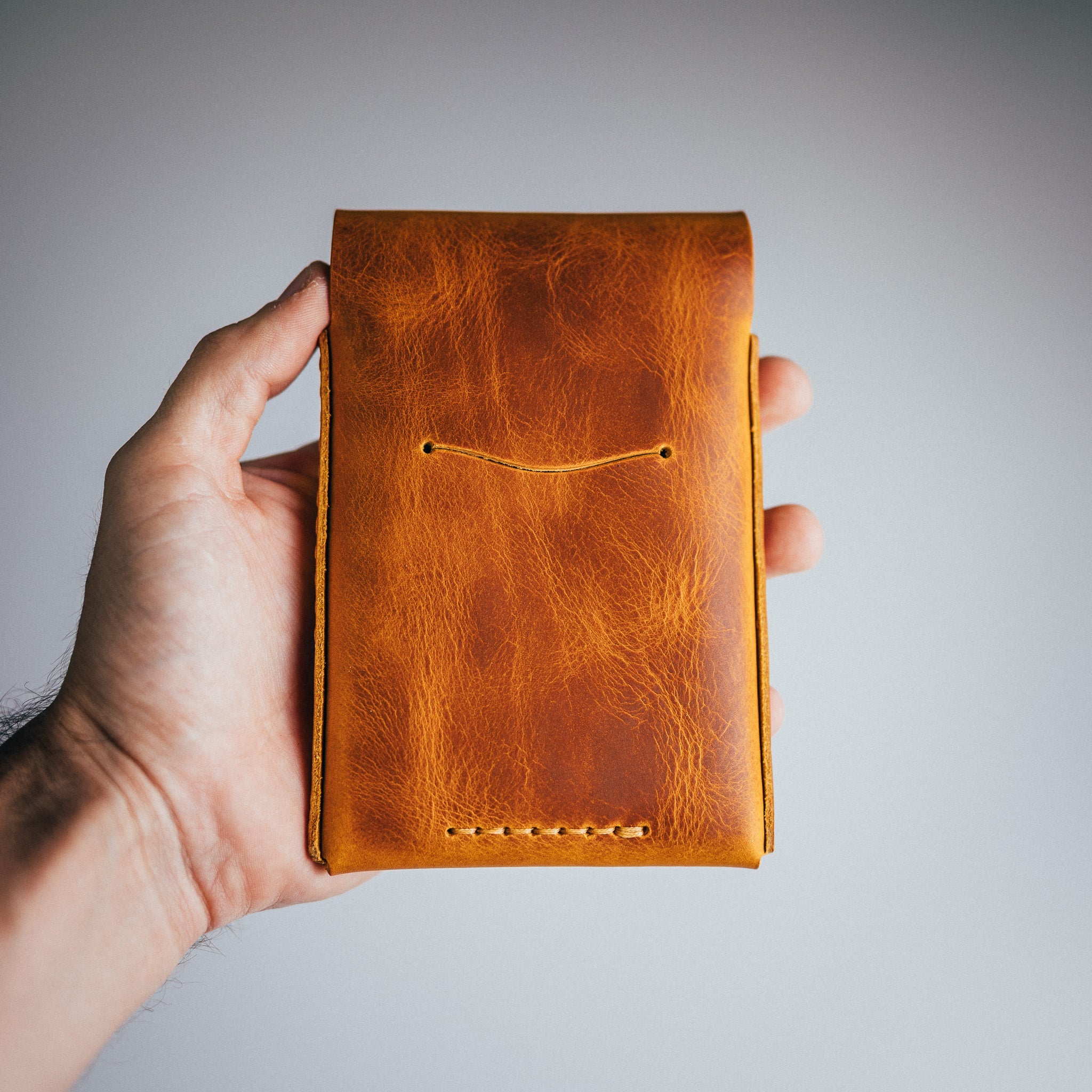 Waxy Pull-up Tall Huckleberry - Lost Dutchman Leather handmade leather wallets