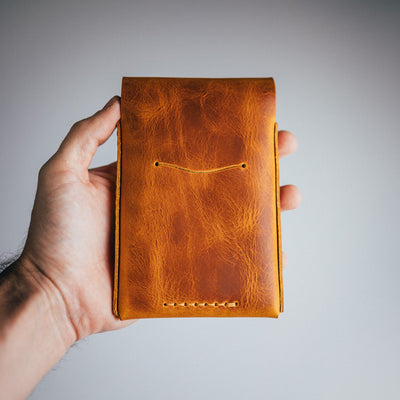 Waxy Pull-up Tall Huckleberry - Lost Dutchman Leather handmade leather wallets