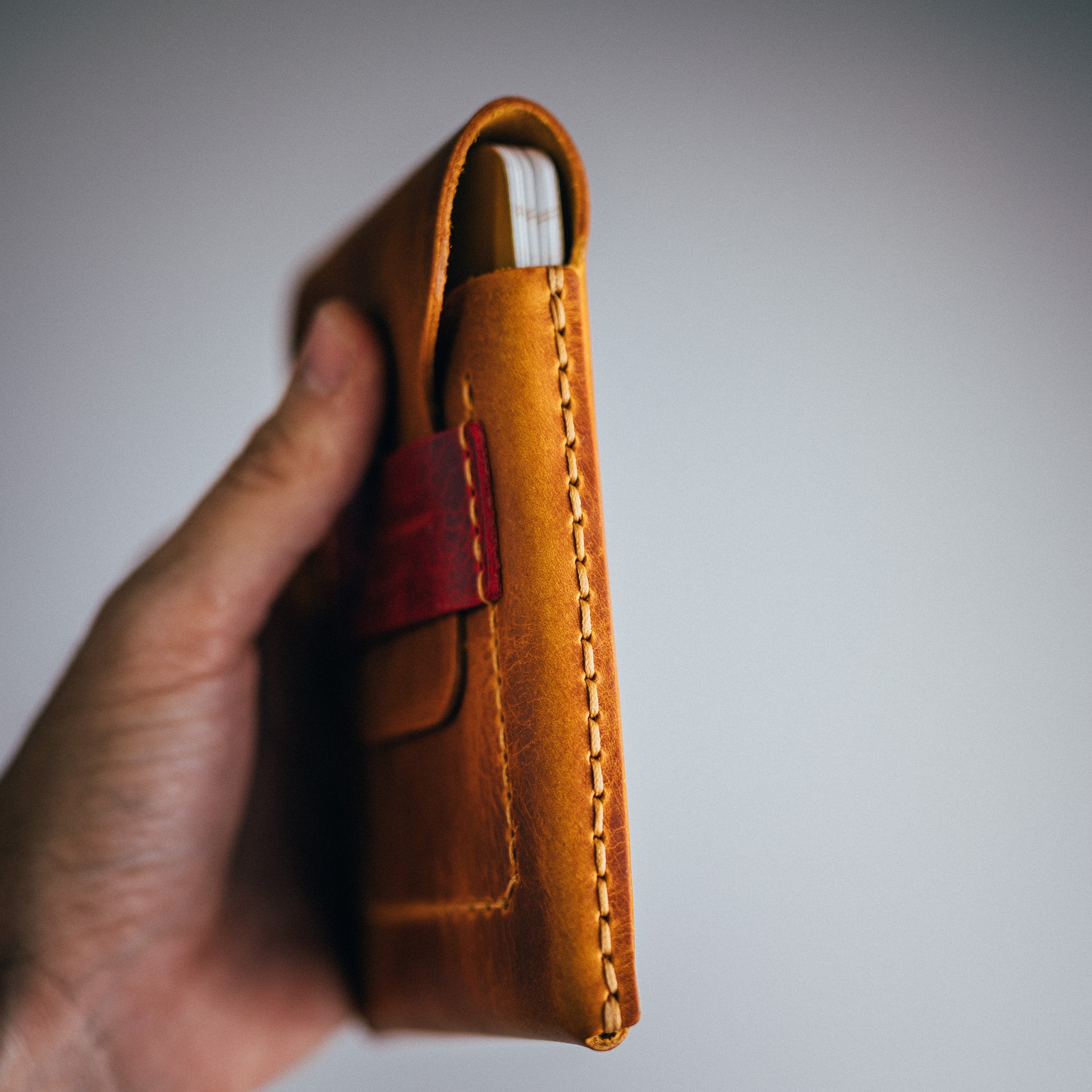 Waxy Pull-up Tall Huckleberry - Lost Dutchman Leather handmade leather wallets