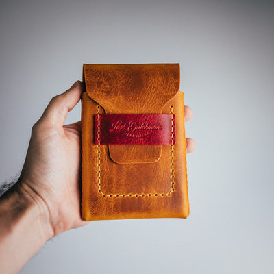Waxy Pull-up Tall Huckleberry - Lost Dutchman Leather handmade leather wallets