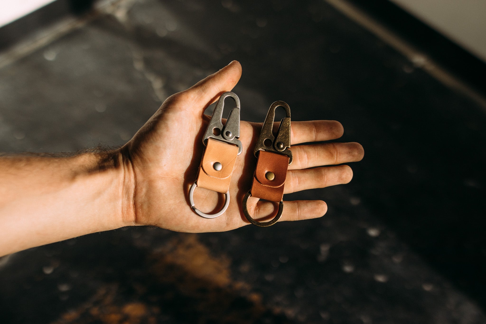 Handmade Leather Key Holders, Leather Wallet Key Ring