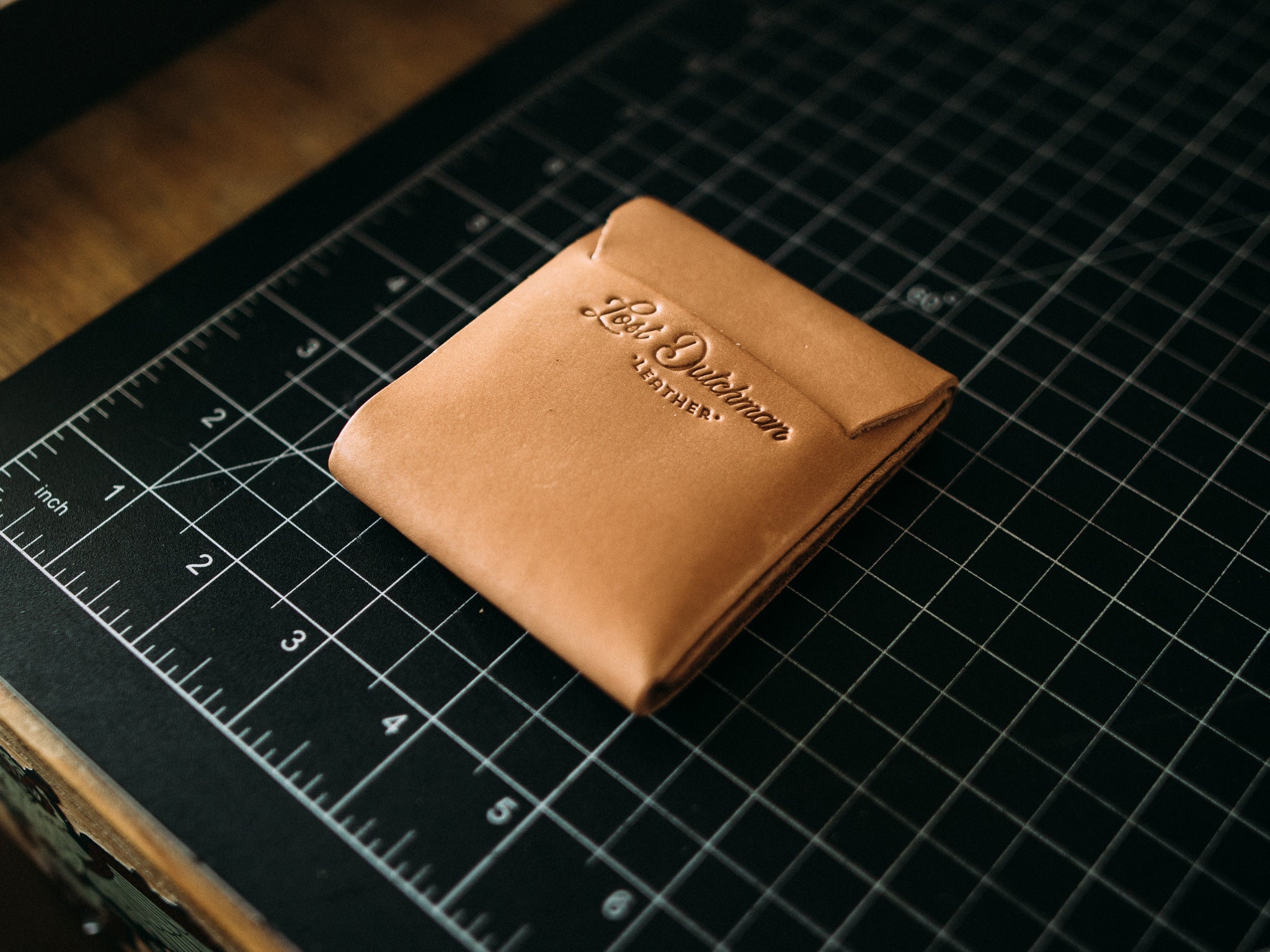 Leather Card Holder - The Slim Dutchman Navy / Brown
