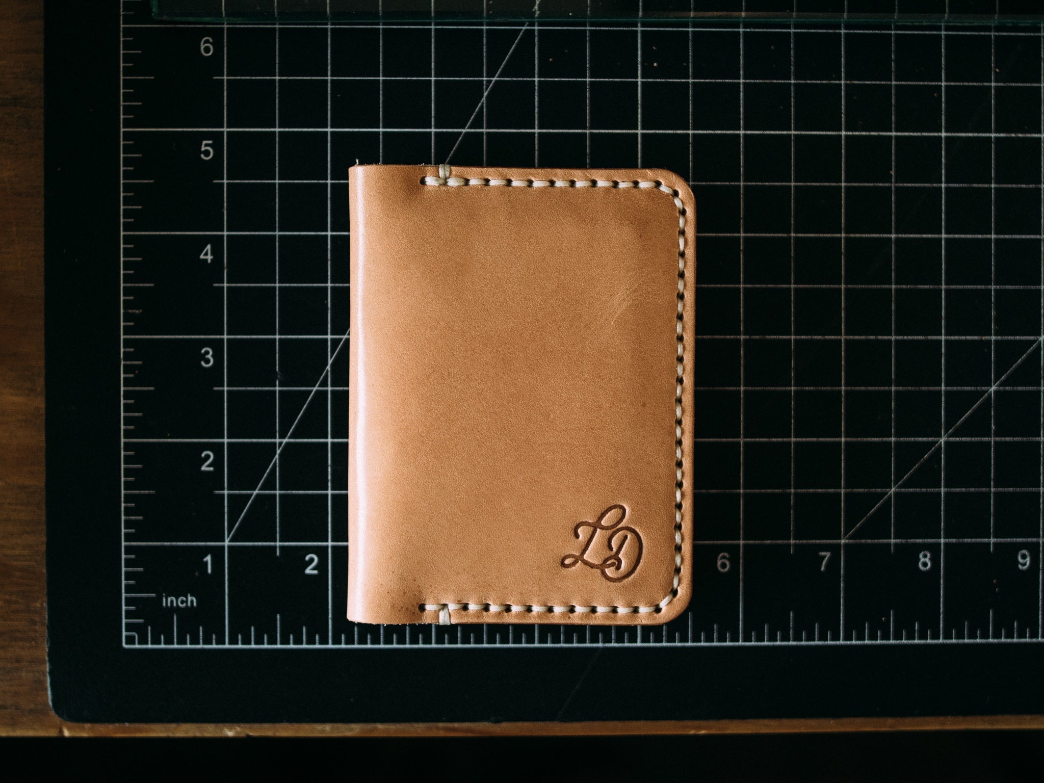 Leather Card Holder - The Slim Dutchman Navy / Brown