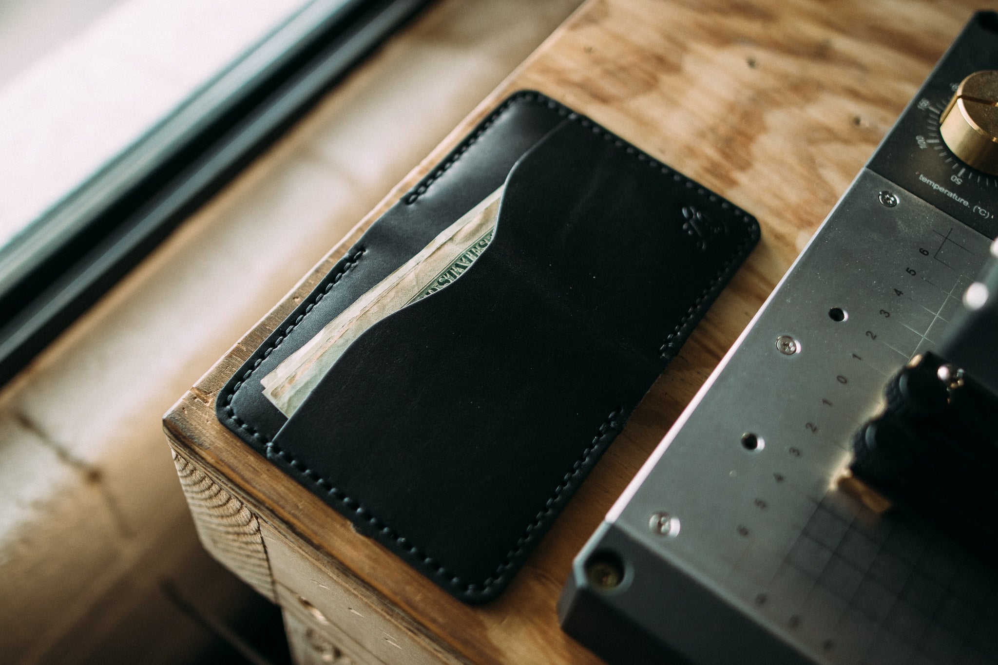 Bifold black wallet, Handmade Italian leather wallet, Highest quality
