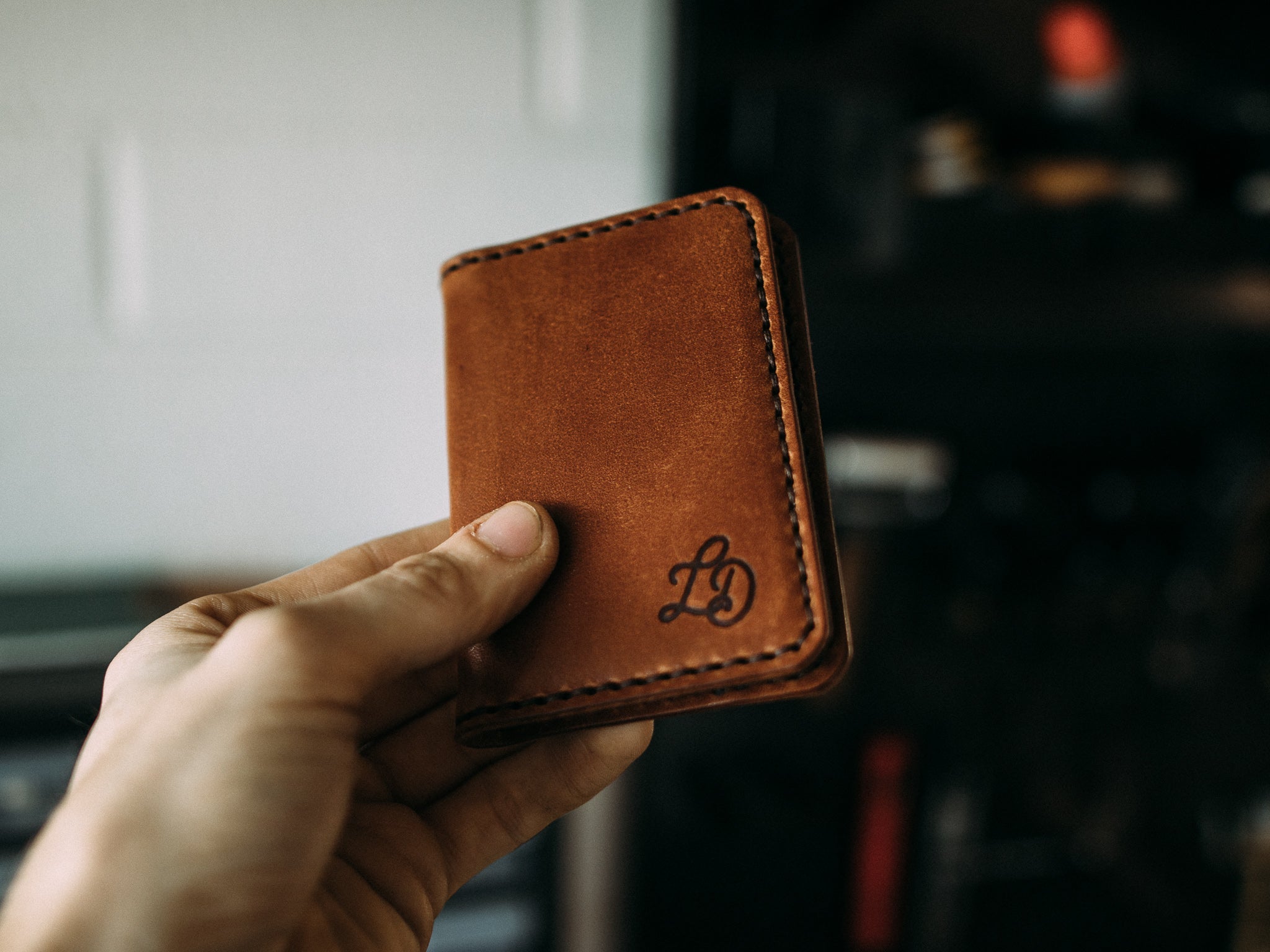 Two-Pocket Leather Bifold Wallet - Handmade Men's Wallet